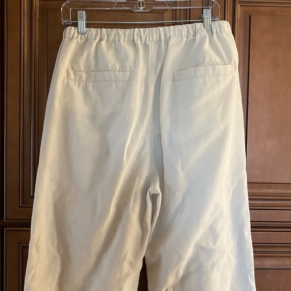 Tan Drawstring Linen Pants - Picture 3 of 4